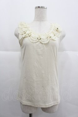 画像1: axes femme / バラ付レース襟タンク M キナリ I-25-12-29-010-AX-TO-SA-ZI