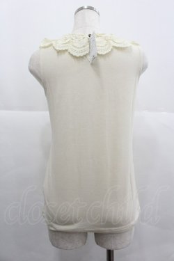 画像2: axes femme / バラ付レース襟タンク M キナリ I-25-12-29-010-AX-TO-SA-ZI