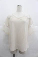 画像1: axes femme / 袖チュールビジュー使いプルオーバー M キナリ I-25-12-29-011-AX-TO-SA-ZT563 (1)