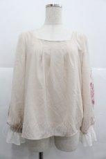 画像1: axes femme / 袖プリントブラウス  アイボリー I-25-12-29-012-AX-BL-SA-ZT563 (1)