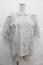 画像1: axes femme / フリルブラウス M ホワイト I-25-12-29-014-AX-BL-SA-ZT564 (1)