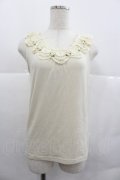 axes femme / バラ付レース襟タンク M キナリ I-25-12-29-018-AX-TO-SA-ZI