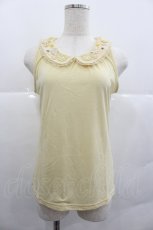 画像1: axes femme / お花モチーフ襟付タンク M イエロー I-25-12-29-019-AX-TO-SA-ZT563 (1)