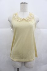 画像1: axes femme / お花モチーフ襟付タンク M イエロー I-25-12-29-020-AX-TO-SA-ZT563 (1)