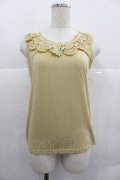 axes femme / バラ付レース襟タンク M イエロー I-25-12-29-023-AX-TO-SA-ZI