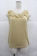 画像1: axes femme / バラ付レース襟タンク M イエロー I-25-12-29-023-AX-TO-SA-ZT563 (1)