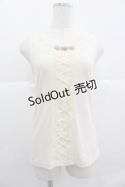 画像1: axes femme / ローズ&フリルタンク M キナリ I-25-12-29-003-AX-TO-SA-ZT563