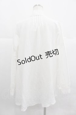 画像2: axes femme / 刺繍入りリボンロングブラウス M 白 I-25-12-29-025-AX-BL-SA-ZT0105K