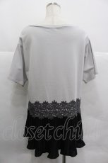 画像2: axes femme / レース×プリーツカットプルオーバー XL グレー I-25-12-29-026-AX-TO-SZ-ZT566 (2)