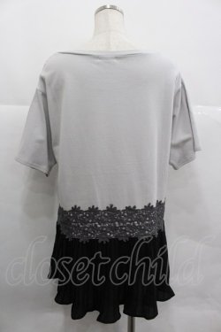 画像2: axes femme / レース×プリーツカットプルオーバー XL グレー I-25-12-29-026-AX-TO-SZ-ZI