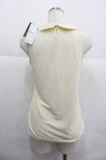 画像2: axes femme / お花モチーフ襟付タンク M キナリ I-25-12-29-030-AX-TO-SA-ZT563 (2)
