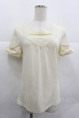 axes femme / 袖リボンインナープルオーバー M キナリ I-25-12-29-033-AX-TO-SA-ZI