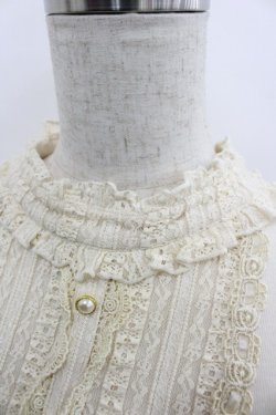 画像3: axes femme / 胸元レース切替カットソーブラウス M アイボリー I-25-12-29-041-AX-TO-SA-ZI