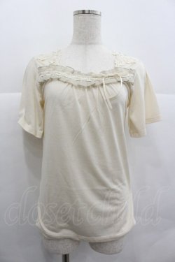 画像1: axes femme / 肩デザイン半袖インナーPO M キナリ I-25-12-29-043-AX-TO-SA-ZI