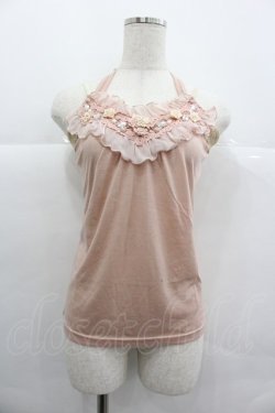 画像1: axes femme / 胸元モチーフホルターキャミ M アワピンク I-25-12-29-046-AX-TO-SA-ZI