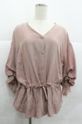 axes femme / ウエストギャザーブラウス Ｍ ピンク I-25-12-29-048-AX-BL-SA-ZI