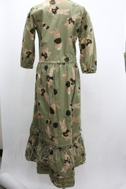 画像2: PINK HOUSE / うさぎセーター総柄長袖ワンピース  グリーン I-26-01-04-048-LO-OP-SA-ZI