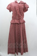 画像1: PINK HOUSE / ドットフード半袖ワンピース  赤Ｘ白 I-26-01-04-049-LO-OP-SA-ZS (1)