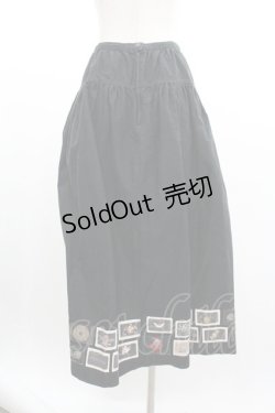 画像2: PINK HOUSE / 裾ワッペンスカート  黒 I-26-01-04-051-LO-SK-SA-ZI