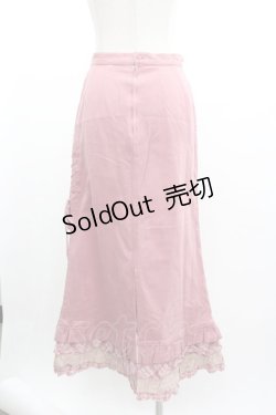画像2: PINK HOUSE / サイド編み下げ裾フリルロングスカート  ピンク I-26-01-04-052-LO-SK-SA-ZI