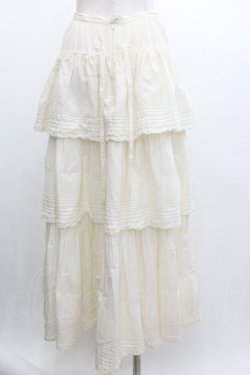 画像2: PINK HOUSE / 裾ピンタック3段フリルスカート  アイボリー I-26-01-04-054-LO-SK-SA-ZI