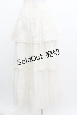 画像2: PINK HOUSE / 裾ピンタック3段フリルスカート  アイボリー I-26-01-04-054-LO-SK-SA-ZI