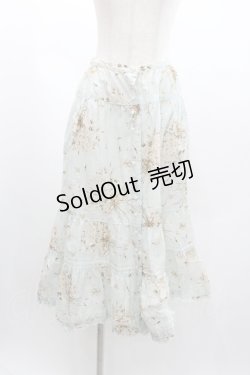 画像1: PINK HOUSE / 薔薇ブーケ総柄スカート  サックス I-26-01-04-056-LO-SK-SA-ZI