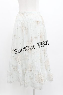 画像2: PINK HOUSE / 薔薇ブーケ総柄スカート  サックス I-26-01-04-056-LO-SK-SA-ZI