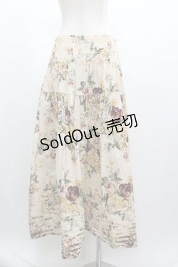 画像2: WONDERFUL WORLD / ローズブーケプリントスカート  アイボリー I-26-01-04-064-LO-SK-SA-ZI