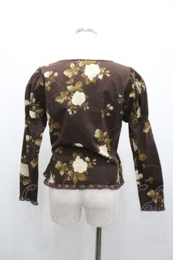 画像2: PINK HOUSE / 薔薇柄長袖ブラウス  ブラウン I-26-01-04-007-LO-BL-SA-ZI