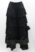 PINK HOUSE / 4段フリルスカート  黒 I-26-01-04-070-LO-SK-SA-ZI