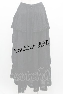 画像2: PINK HOUSE / 4段フリルスカート  黒 I-26-01-04-070-LO-SK-SA-ZI