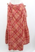 PINK HOUSE / チェック前開きスカート  赤Ｘオレンジチェック I-26-01-04-071-LO-SK-SA-ZI