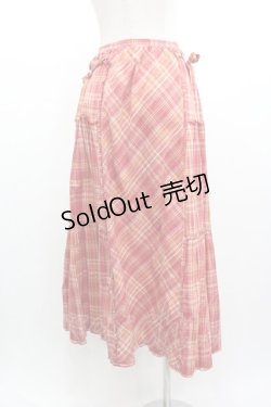 画像2: PINK HOUSE / チェック前開きスカート  赤Ｘオレンジチェック I-26-01-04-071-LO-SK-SA-ZI