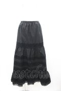 INGEBORG / レースボーダースカート  黒 I-26-01-04-075-LO-SK-SA-ZI