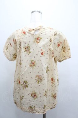 画像2: WONDERFUL WORLD / フラワープリント半袖ブラウス  アイボリー I-26-01-04-008-LO-BL-SA-ZI