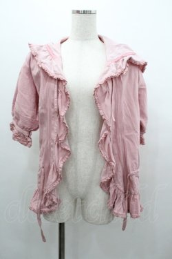 画像1: WONDERFUL WORLD / ピンタックフードオーバーブラウン  ピンク I-26-01-04-009-LO-BL-SA-ZI