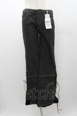 画像1: PINK HOUSE / 裾フリルデニムパンツ  黒デニム I-26-01-04-081-LO-PA-SA-ZI