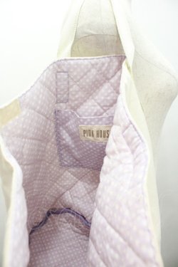 画像3: PINK HOUSE / 内側ドットバケツバッグ  白Ｘラベンダー I-26-01-04-085-LO-BG-SA-ZI