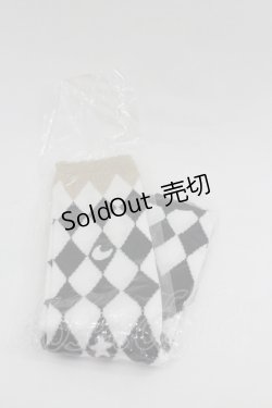 画像2: Angelic Pretty / Wonderダイヤオーバーニー  黒Ｘ白Ｘゴールド I-26-01-04-092-AP-ZA-SA-ZI