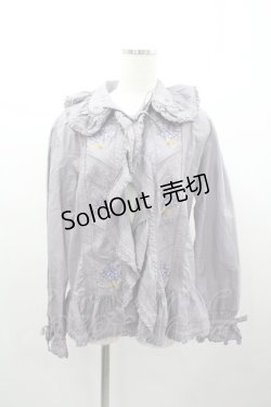 画像1: PINK HOUSE / すみれブーケ刺繍オーバーブラウス  ラベンダー I-26-01-04-011-LO-BL-SA-ZI