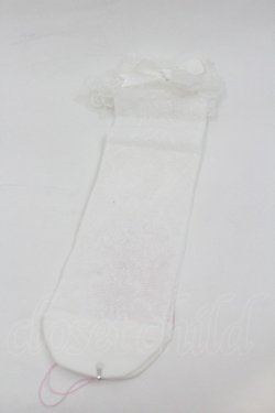 画像1: Angelic Pretty / Lacyクルー丈ソックス  白 I-26-01-04-099-AP-ZA-SA-ZI