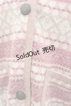 画像2: PINK HOUSE / 総柄ボーダー風デザインフードベスト M ピンクＸ白 I-26-01-04-013-LO-TO-SA-ZI