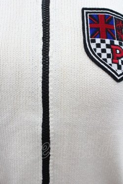 画像2: PINK HOUSE / 胸元ワッペンフードニットベスト  アイボリーＸ黒 I-26-01-04-014-LO-TO-SA-ZI