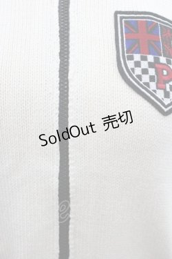 画像2: PINK HOUSE / 胸元ワッペンフードニットベスト  アイボリーＸ黒 I-26-01-04-014-LO-TO-SA-ZI