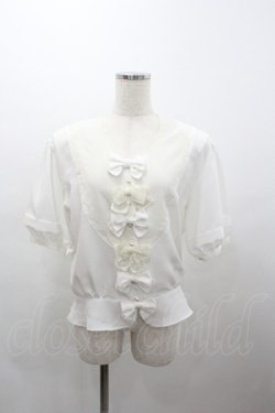 画像1: KANEKO ISAO / ピコフリルパールボンタンカーディガン  白 I-26-01-04-015-EL-TO-SA-ZI