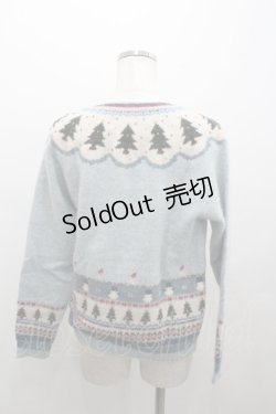 画像2: PINK HOUSE / クリスマスモチーフニットトップス  サックス I-26-01-04-017-LO-TO-SA-ZI