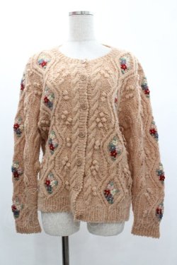 画像1: PINK HOUSE / フラワー刺繍ニットカーディガン  ピンク I-26-01-04-020-LO-TO-SA-ZI