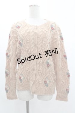 画像1: PINK HOUSE / フラワー刺繍ニットカーディガン  ピンク I-26-01-04-020-LO-TO-SA-ZI