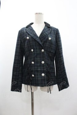 画像1: axes femme POETIQUE / Ｗレースアップテーラージャケット M グリーン I-26-01-04-022-AX-JA-TE-ZI